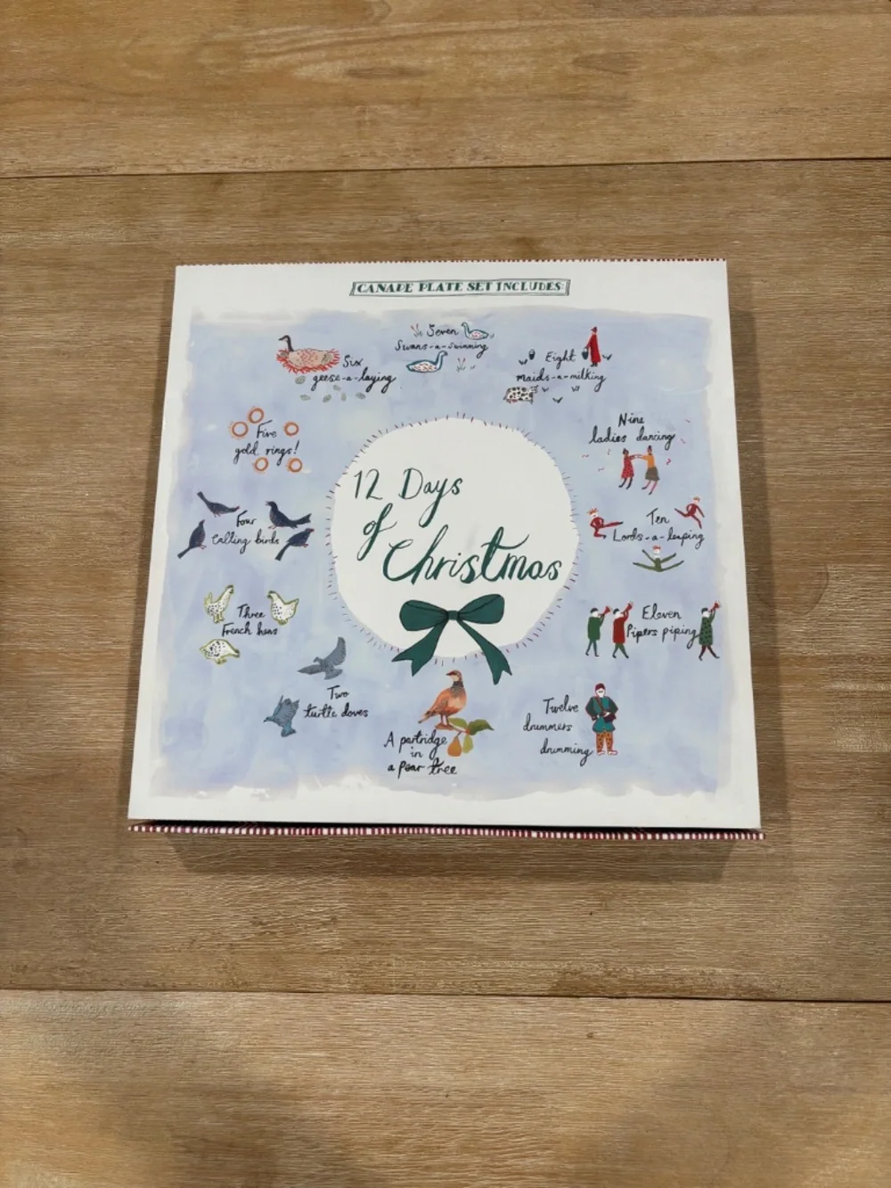MINT New Anthropologie 12 Days of Christmas Canape Plate Set of 12 In Box 2018